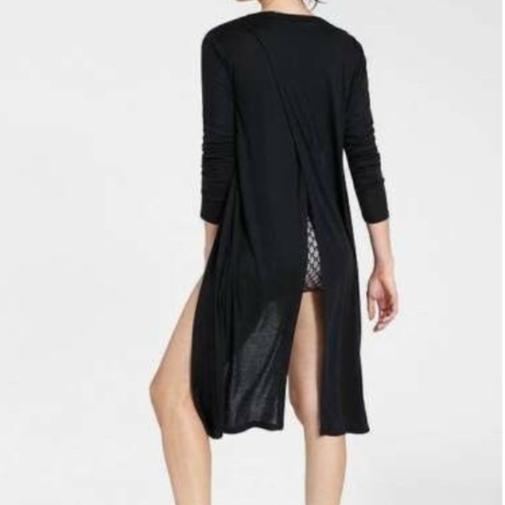 Athleta Black Camino Wrap Cardigan Open Back